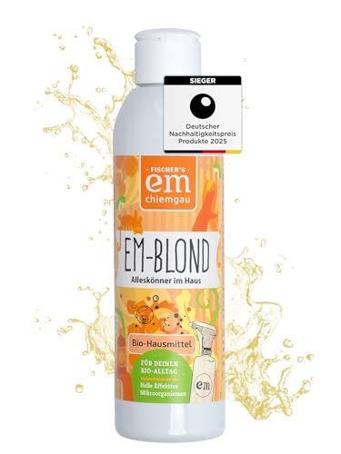 EM-Chiemgau Probiotischer Haushaltsreiniger & Geruchsneutralisierer EM-blond [Effektive Mikroorganismen] Universales Haushaltsmittel als Kompostbeschleuniger, Tierpflege & Schimmel Vorbeugen (200 ml) von Fischer’s EM-Chiemgau