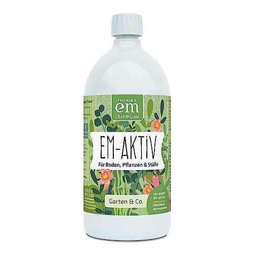 EM-Chiemgau Effektive Mikroorganismen EM-aktiv Bodenaktivator Wurzelaktivator [Anwendungsfertig] Flüssiger Kompostbeschleuniger & Bodenhilfsstoff für Pflanzen, Obst & Gemüse - 1 L von Fischer’s EM-Chiemgau