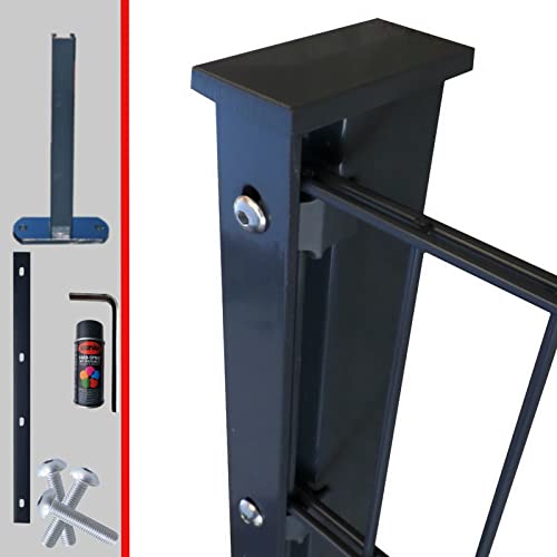 Doppelstabmattenzaun Komplettset 6/5/6mm in Anthrazit RAL7016 – Stabmattenzaun Gartenzaun - Pfosten mit Abdeckleiste und Zubehör Zaunhöhe: 1030 mm Zaunlänge: 15 m von Fischer und Adamek