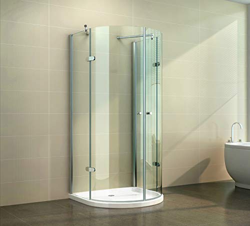 mit Duschtasse 80x80 aus 6mm ESG Sicherheitsglas Nano Beschichtung Halbkreis U-Duschkabine, Größe:100 x 100 x 190 cm, Dusche_Amazon:Klarglas | mit Duschtasse & Ablauf von Fischer und Adamek