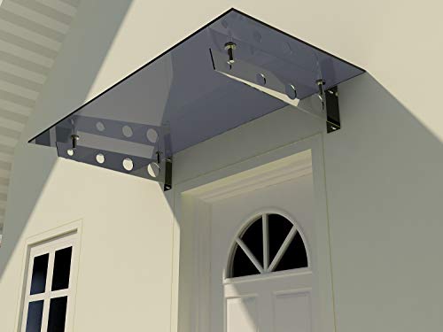 Glasvordach Schwert Winkel Edelstahl VSG Haustür Überdachung Türvordach 13 mm, Größe:225 x 90 cm, Glasart:Grauglas Glasvordach Schwert Winkel Edelstahl VSG Haustür Überdachung Türvordach 13 mm, Größe:225 x 90 cm, Glasart:Grauglas von Fischer und Adamek