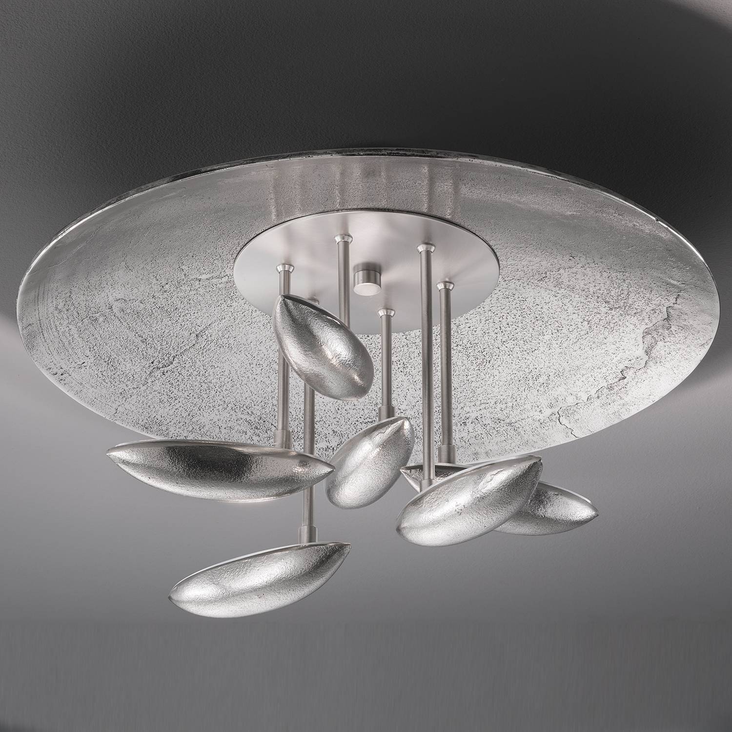 Fischer & Honsel LED-Deckenleuchte Pau II Modern Eisen Silber 50x29x50 cm (BxHxT) Dimmbar 6-flammig von Fischer & Honsel