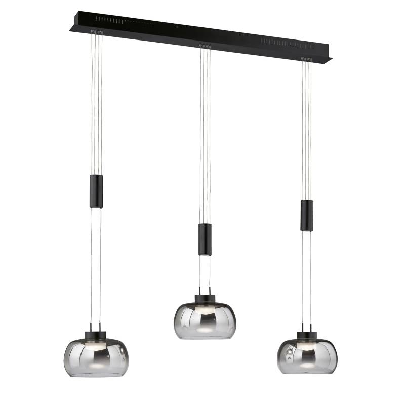 Fischer & Honsel LED-Pendelleuchte AROSA 3-flammig in Farbe Metall sandschwarz/Glas rauchfarbig Fischer & Honsel LED-Pendelleuchte AROSA 3-flammig in Farbe Metall sandschwarz/Glas rauchfarbig von Fischer & Honsel