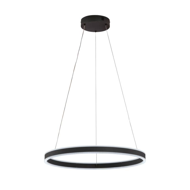 Fischer & Honsel LED-Pendelleuchte SIRKO , D60 cm in Metall sandschwarz, Acryl weiß von Fischer & Honsel