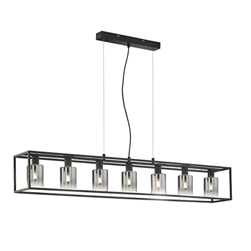 Fischer & Honsel | Pendelleuchte, Iska | sandschwarz| Glas| rauchfarben zu klar| L: 130,00 cm, B: 18,00 cm| Ausl. Decke: 150,00 cm |Höheneinstellenbar| 7x E14 max. 10,0 Watt| 60909 Fischer & Honsel | Pendelleuchte, Iska | sandschwarz| Glas| rauchfarben zu klar| L: 130,00 cm, B: 18,00 cm| Ausl. Decke: 150,00 cm |Höheneinstellenbar| 7x E14 max. 10,0 Watt| 60909 von Fischer & Honsel