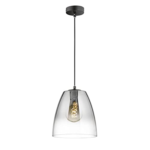 Fischer & Honsel | Pendelleuchte, Miro | sandschwarz| Glas| rauchfarben zu klar| D: 25,00 cm | Ausl. Decke: 150,00 cm| 1x E27 max. 40,0 Watt| 60843 Fischer & Honsel | Pendelleuchte, Miro | sandschwarz| Glas| rauchfarben zu klar| D: 25,00 cm | Ausl. Decke: 150,00 cm| 1x E27 max. 40,0 Watt| 60843 von Fischer & Honsel