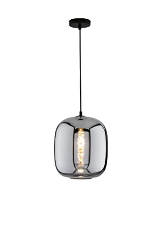 Fischer & Honsel | Pendelleuchte, Nayla | Sandschwarz | Glas Rauchfarben| D: 25 cm | Ausl. Decke: 150 cm | 1x E27 max. 40,0 Watt | 60906 von Fischer & Honsel