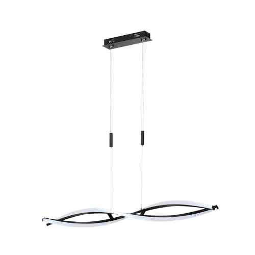 Fischer & Honsel Pendelleuchte, Torcido | sandschwarz| L: 105,5 cm, B: 11,5 cm, H: 90-150 cm| stufenlos dimmbar| Farbtemperatureinstellung| 1x LED 27 Watt 2700/6500 K|3200 lm| EEG:F | 60978 von Fischer & Honsel