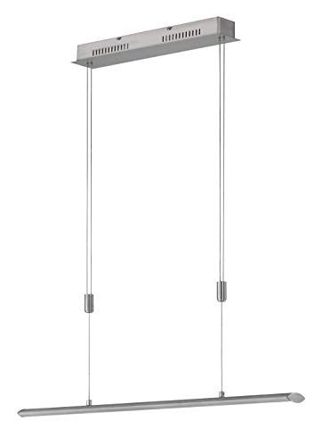 Fischer & Honsel Pendelleuchte Beat TW 1x LED 25,0 Watt, aluminiumfarben, 3 Stufen CCT, höhenverstellbar, stufenlos dimmbar, 60545, 85 x 8 x 160 cm (LxBxH), 2800 lm, 2700 K / 3350 K / 4000 K von Fischer & Honsel