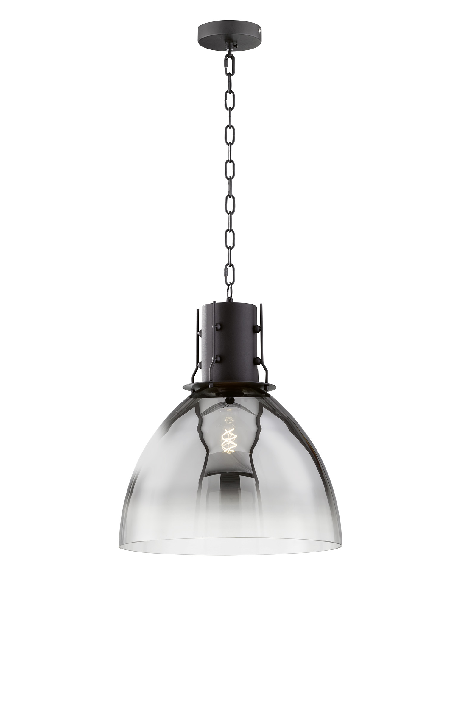 Fischer & Honsel Pendelleuchte LONDO 1-flammig in Farbe Metall sandschwarz matt/Glas rauchfarbig zu klar Fischer & Honsel Pendelleuchte LONDO 1-flammig in Farbe Metall sandschwarz matt/Glas rauchfarbig zu klar von Fischer & Honsel