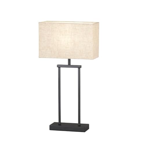 Fischer & Honsel Tischleuchte, Ann | sandschwarz| Stoffschirm| sandfarben Leinen| L: 27,00 cm, B: 12,00 cm, H: 52,00 cm,| mit Schnurschalter| 1x E27 max. 40 Watt ohne Leuchtmittel | 50653 von Fischer & Honsel