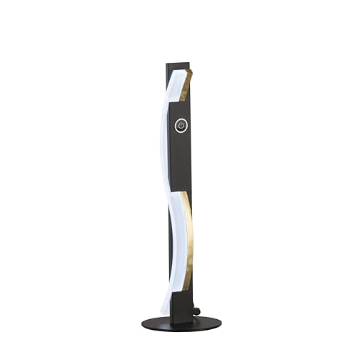 Fischer & Honsel Tischleuchte, Bridge | schwarz/gold| H: 42 cm, D: 13 cm| mit Sensordimmer stufenlos dimmbar| Farbtemperatureinstellung| 1x LED 9 Watt 2700/3350/4000 K | 1000 lm| EEG: F | 50702 von Fischer & Honsel