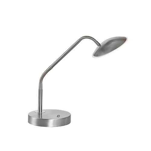 Fischer & Honsel Tischleuchte, Tallri|nickelfarben matt|H: 60 cm, D: 16 cm, A: 40 cm| stufenlos dimmbar| Farbtemperatureinstellung 3 Stufen| 1x LED 7,5 Watt 2700/3350/4000 K, 880 lm | EEG: F | 50700 von Fischer & Honsel