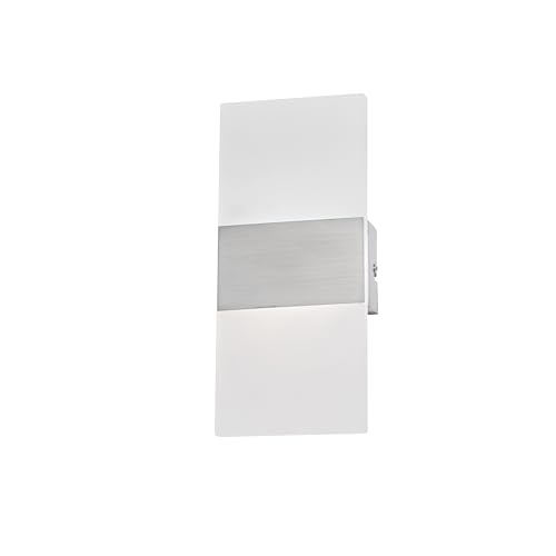 Fischer & Honsel Wandleuchte, Foder | nickelfarben matt| B: 12,00 cm, H: 27,00 cm, Ausladung Wand: 5,00 cm| mit Schalter| 1x LED 7 Watt 2700 K| 890 lm| EEG: F | 30538 von Fischer & Honsel