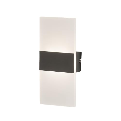 Fischer & Honsel Wandleuchte, Foder | sandschwarz| B: 12,00 cm, H: 27,00 cm, Ausladung Wand: 5,00 cm| mit Schalter| 1x LED 7,0W 2700 K inkl.| 890 lm| EEG: F | 30523 von Fischer & Honsel