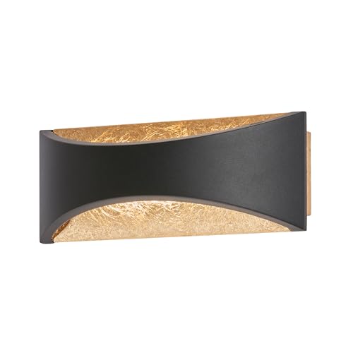 Fischer & Honsel Wandleuchte, Rio | sandschwarz/blattgoldfarben | Acryl weiß| B: 22,50 cm, H: 9,00 cm, Ausladung Wand: 7,70 cm| 1x LED 5,5 Watt 2700 K inkl.| 540 lm | EEG: F | 30529 Fischer & Honsel Wandleuchte, Rio | sandschwarz/blattgoldfarben | Acryl weiß| B: 22,50 cm, H: 9,00 cm, Ausladung Wand: 7,70 cm| 1x LED 5,5 Watt 2700 K inkl.| 540 lm | EEG: F | 30529 von Fischer & Honsel