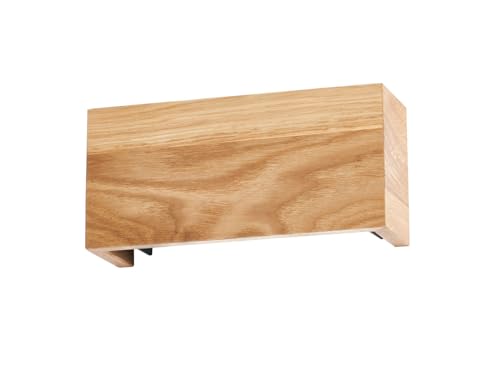 Fischer & Honsel Wandleuchte, SHINE-WOOD | eiche natur geölt/sandschwarz | Holzblende| B: 21,00 cm, H: 10,00 cm, Ausladung Wand: 7,00 cm| 6x LED 1,5 Watt 2700 K | 1200 lm | EEG: G | 30574 von Fischer & Honsel