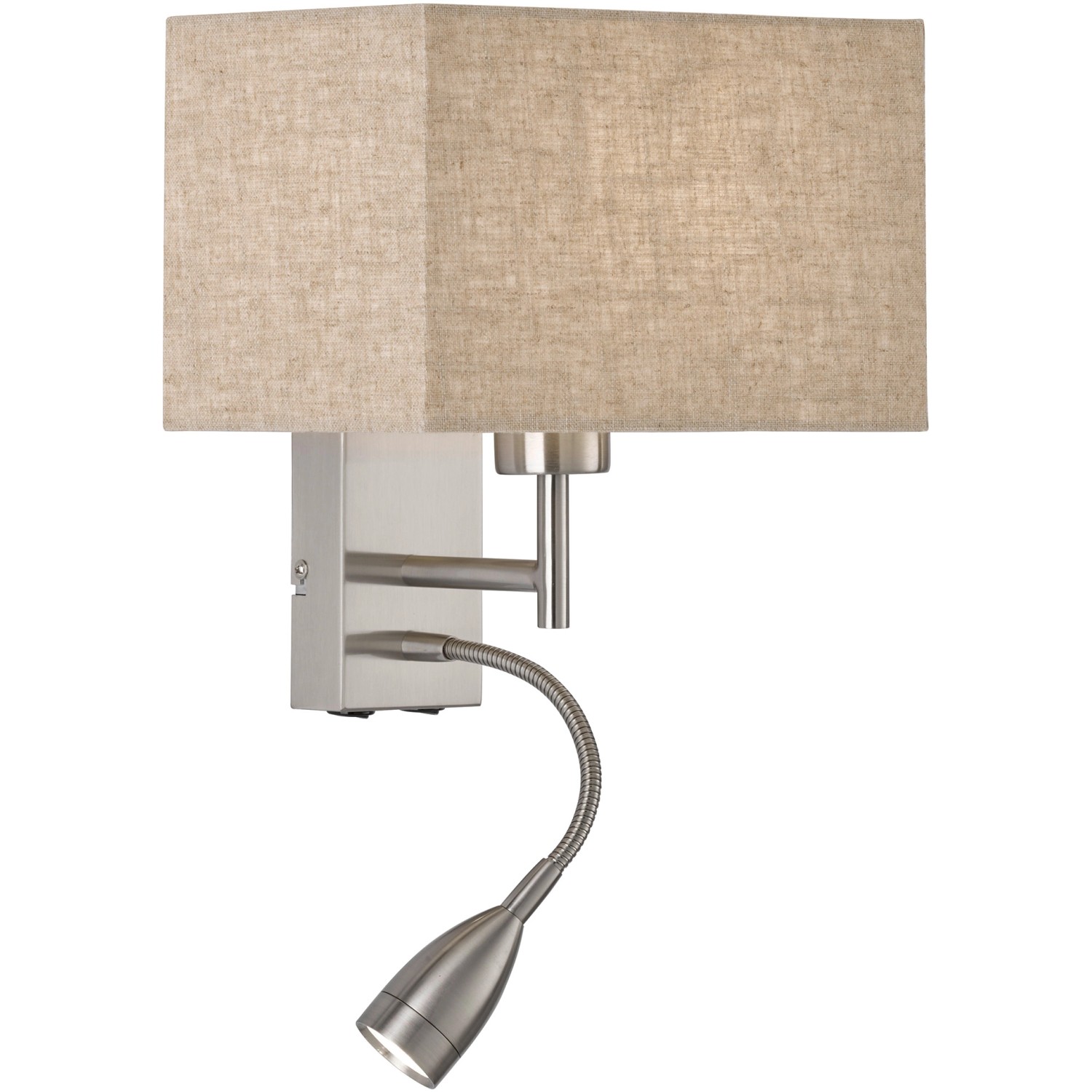 Fischer & Honsel Wandleuchte Dream 2-flammig Nickelfarben/Sand Leinen Fischer & Honsel Wandleuchte Dream 2-flammig Nickelfarben/Sand Leinen von Fischer & Honsel