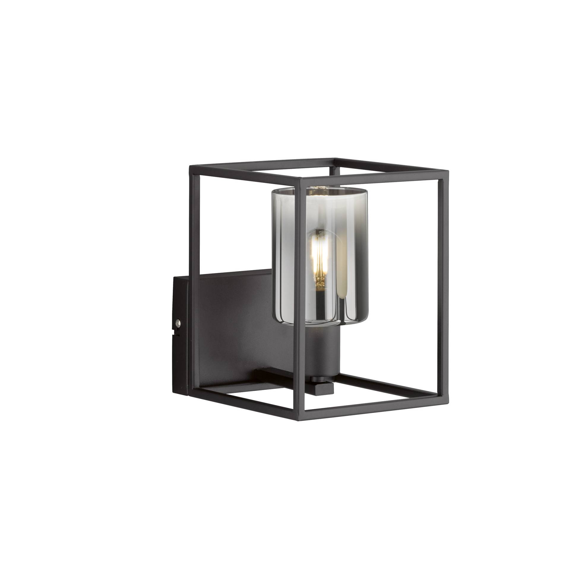Fischer & Honsel Wandleuchte ISKA 1-flammig in Farbe Metall sandschwarz/Glas rauchfarbig zu klar Fischer & Honsel Wandleuchte ISKA 1-flammig in Farbe Metall sandschwarz/Glas rauchfarbig zu klar von Fischer & Honsel