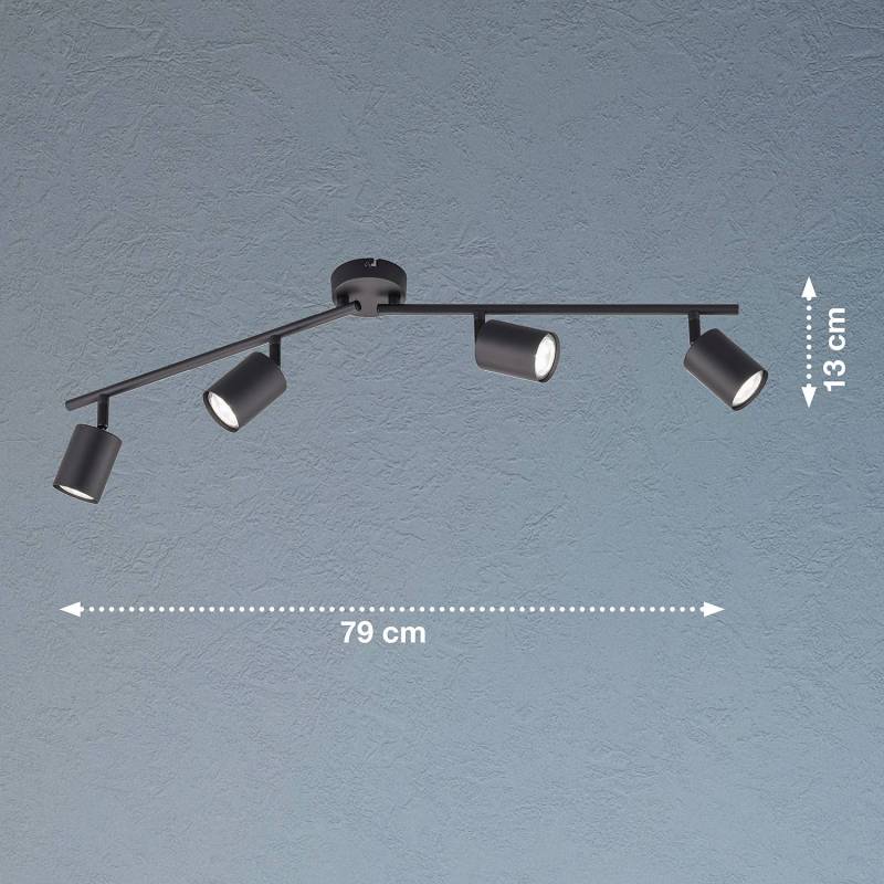 home24 LED-Deckenleuchte IV 79 x 8cm Schwarz Material: Metall Metallart: Eisen Oberfläche Metall: Lackiert LED GU10 von home24
