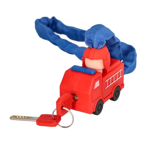 FISCHER Fahrrad Kinderschloss, PROTEC CK65 Feuerwehr Kettenschloss mit 2 Schlüsseln, buntes Design, hohe Sicherheit für Kinderfahrräder, blau, Länge: 65 cm FISCHER Fahrrad Kinderschloss, PROTEC CK65 Feuerwehr Kettenschloss mit 2 Schlüsseln, buntes Design, hohe Sicherheit für Kinderfahrräder, blau, Länge: 65 cm von Fischer