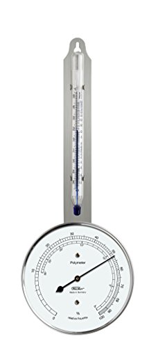 Fischer 125.01 - Polymeter (Hygrometer-Thermometer), Edelstahl, Durchmesser 103 mm, Luftfeuchte 0 bis 100% r.F., Temperatur -35 bis +55 °C von Fischer