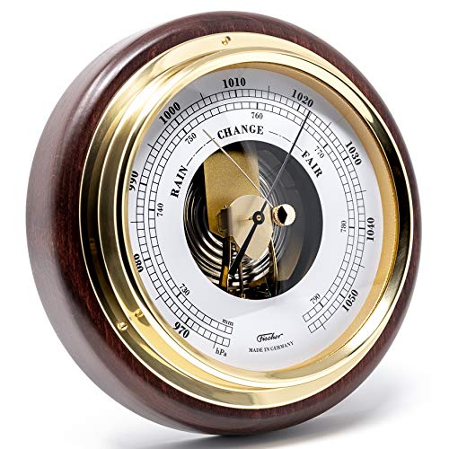 Fischer 1434B-22 - Innen-Barometer - 170mm Druckmessgerät mit nussbaumfarbenem Echtholz-Gehäuse gebeizt Made in Germany Fischer 1434B-22 - Innen-Barometer - 170mm Druckmessgerät mit nussbaumfarbenem Echtholz-Gehäuse gebeizt Made in Germany von Fischer