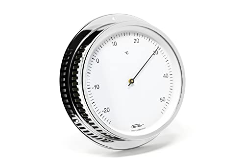 Fischer 3014-47 - Thermometer für Innen – 155 mm Bimetall-Thermometer aus verchromtem Messing - Made in Germany von Fischer