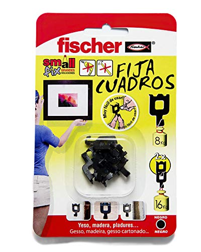 Fischer 518168 Bilderhaken, 8 Stück, Schwarz von fischer
