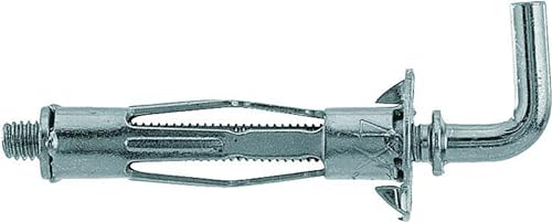 fischer HM 5 x 65 H - Hohlraum-Metalldübe mit Winkelhaken zum Befestigen von Bildern, Gardinenschienen in Plattenbaustoffen - 50 Stück - Art.-Nr. 519781 von fischer