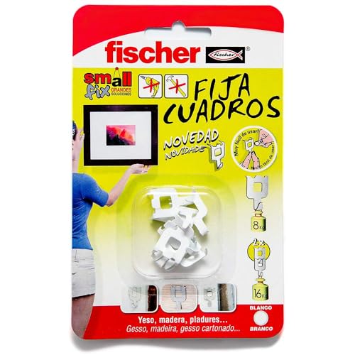 Fischer 522206 Bilderhaken, 8 Stück, Weiß von fischer