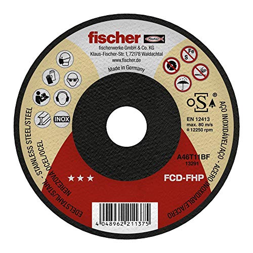 Fischer 531689 FCD-FHP 125X1X22,23, Betonschneider, Hochleistungsscheibe, 5er Pack, schwarz von fischer