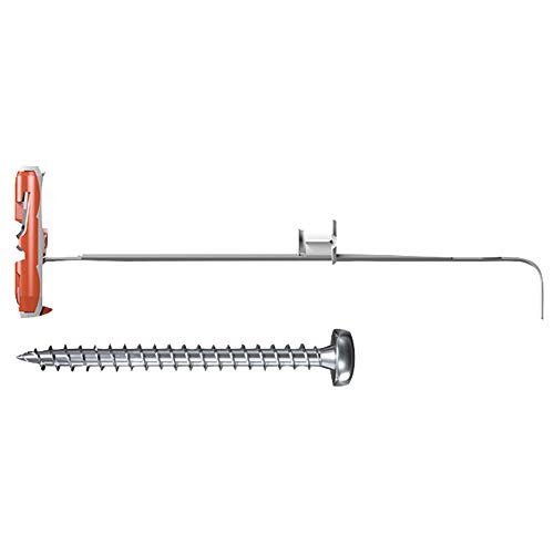 fischer 539025 DUOTEC 10 S PH, Kippdübel mit Panheadschraube, 2-Komponenten, Hohlraumdübel zur Befestigung in Gipskarton, Gipsfaser, Holz-& Stahlplatten uvm, Dübel + 25 Schrauben, grau/rot von fischer