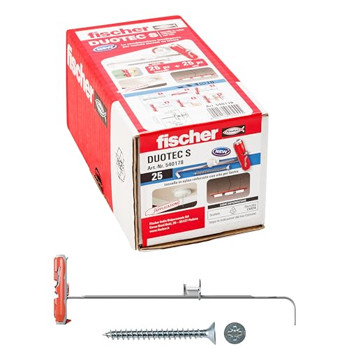Fischer 540178 Dübel für Trockenbau Duotec 10 S mit Schraube, grau, 10 mm Con Vite, 25 Stück von fischer