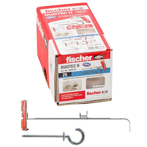 Fischer 544478 Pappdübel Duotec 10 H mit offener Öse, grau, 10 mm Con gancio von fischer