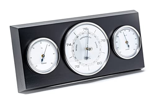 Fischer 9103S-06 - Re-Design Innen-Wetterstation - Thermometer, Barometer, Hygrometer im Vintage-Design Made in Germany von Fischer