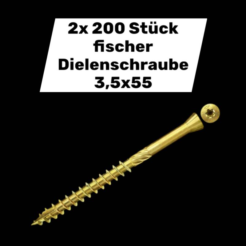 Fischer Dielenschraube Schraube Boden 35x55 Teilgewinde Gelb 400 Schrauben B-Ware von Fischer
