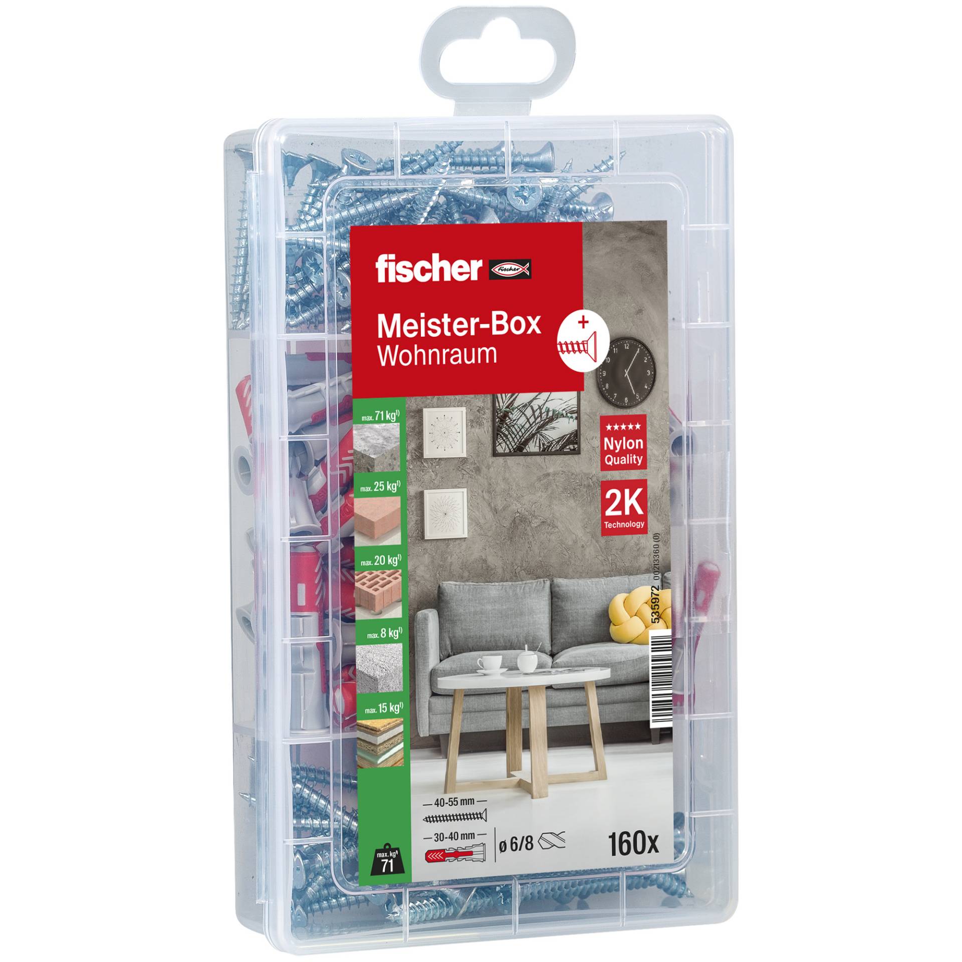 Fischer Schrauben-, Dübel- und Haken-Set 'Meisterbox DuoPower+' 160-teilig Fischer Schrauben-, Dübel- und Haken-Set 'Meisterbox DuoPower+' 160-teilig von Fischer