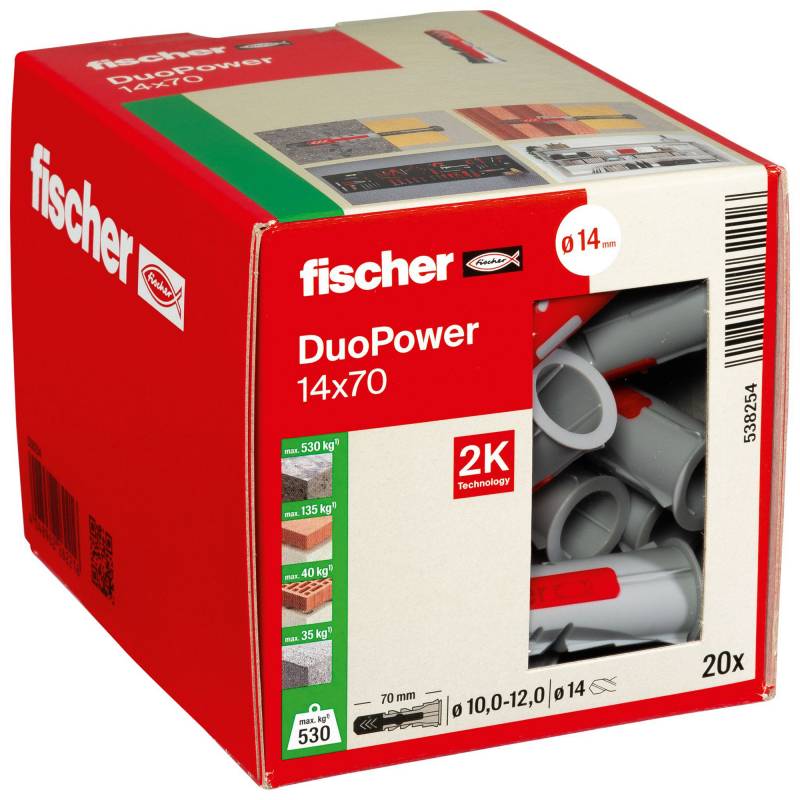 Fischer Dübel-Set 'Duopower' Ø 14 x 70 mm, 20-teilig von Fischer