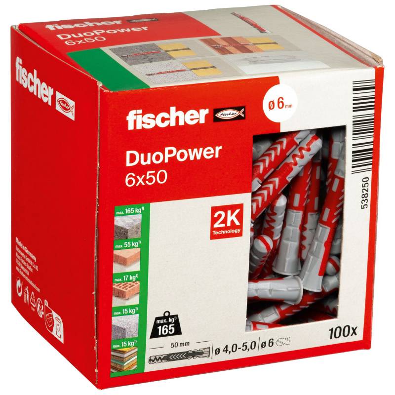 Fischer Dübel-Set 'Duopower' Ø 6 x 50 mm, 100-teilig von Fischer