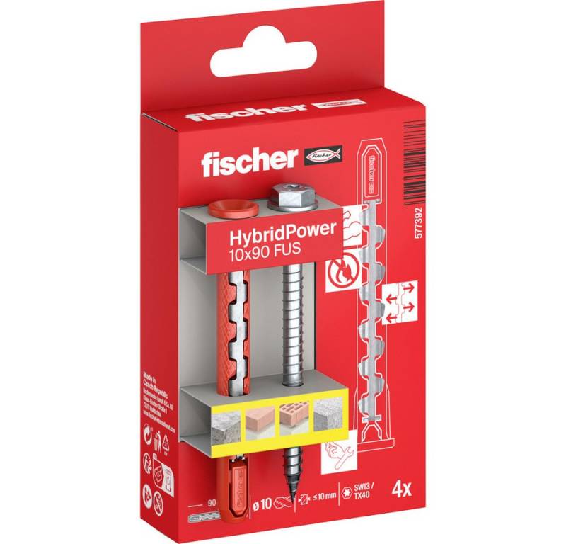 Fischer Dübel-Set Fischer 577392 HybridPower Dübelset 90 mm 4 St. von Fischer