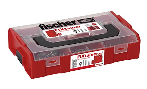 fischer L-Boxx Mini SX Plus + Schraube, 210-teiliges Dübel- und Schraubenset, 6-10 mm Durchmesser, 30-50 mm Länge, für Profis und Heimwerker, optimal für Ziegelwände von fischer