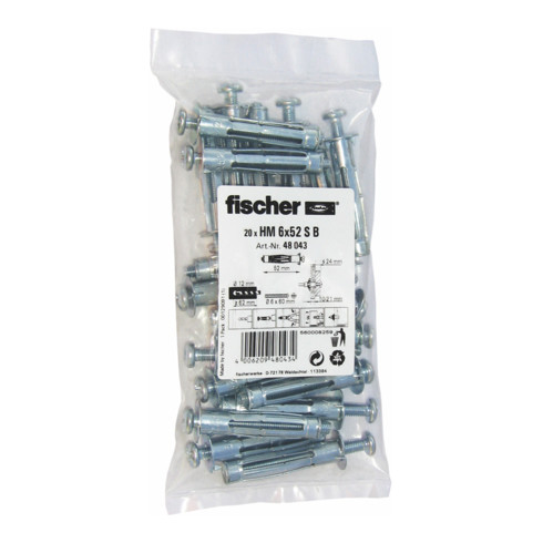 Fischer Hohlraum Metalldübel Anker Dübel Hm 6x52 S B 20 Metallbefestigung Set    B-Ware von Fischer
