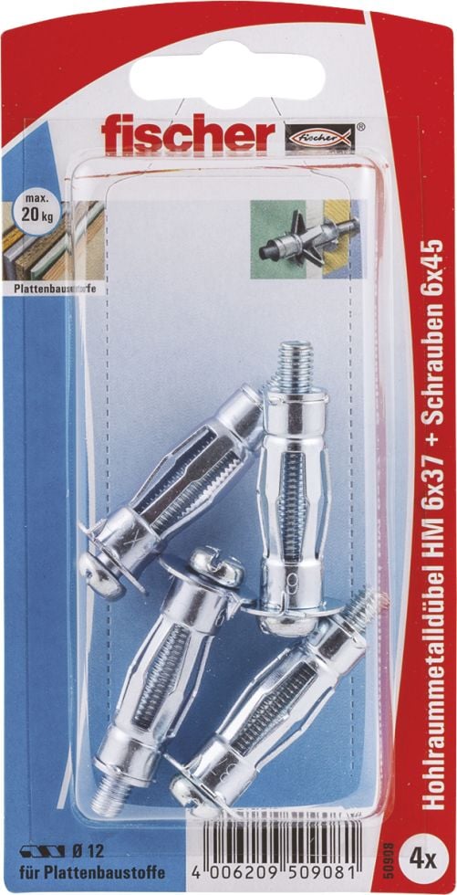 Fischer Hohlraumdübel 6.0 x 37 mm - 4 Stück von Fischer