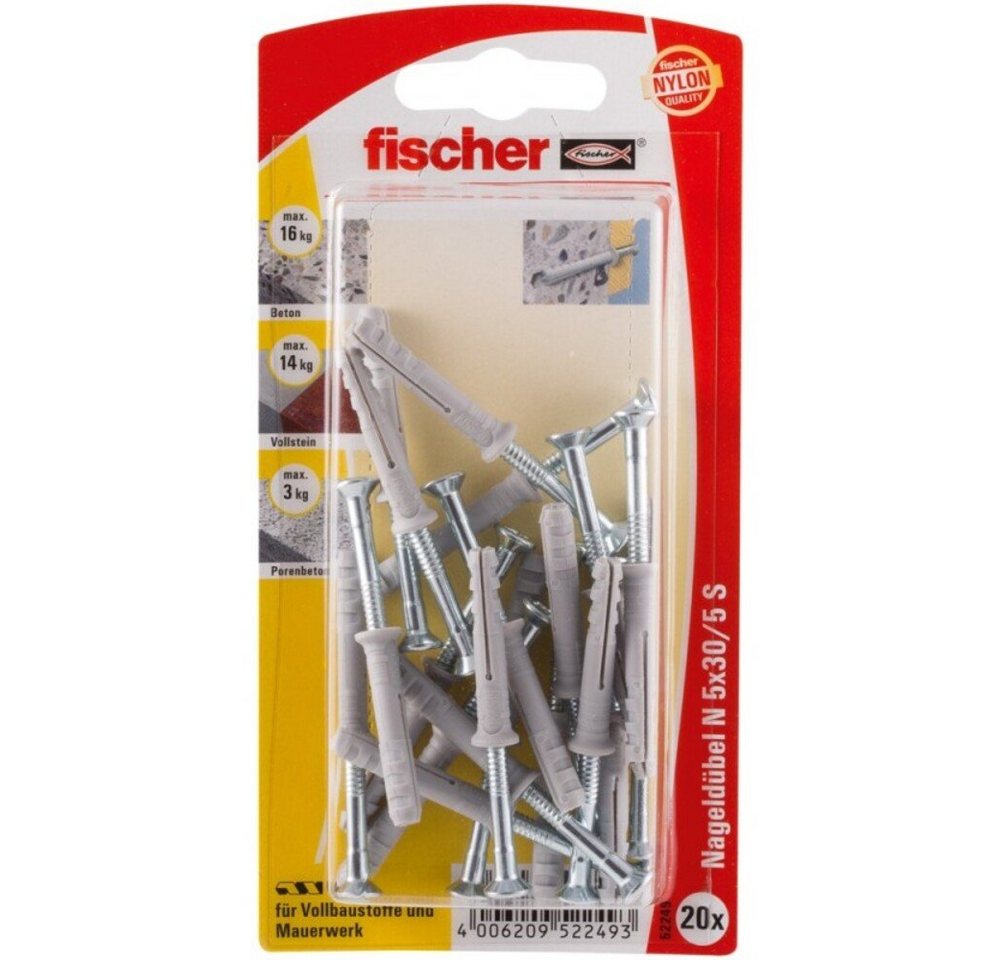 Fischer Klemmen Fischer Deutschl. Nageldübel N 5x30 ZK von Fischer