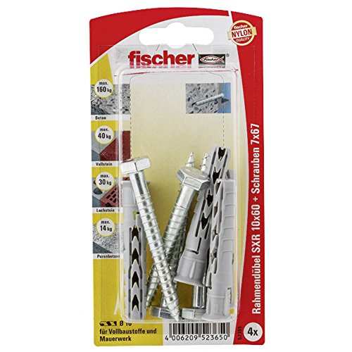 fischer 052365 SS K, Inhalt: 4 x Langschaftdübel SXR 10 x 60, 4 x 6-kt-Schraube 7 x 65 fischer 052365 SS K, Inhalt: 4 x Langschaftdübel SXR 10 x 60, 4 x 6-kt-Schraube 7 x 65 von fischer
