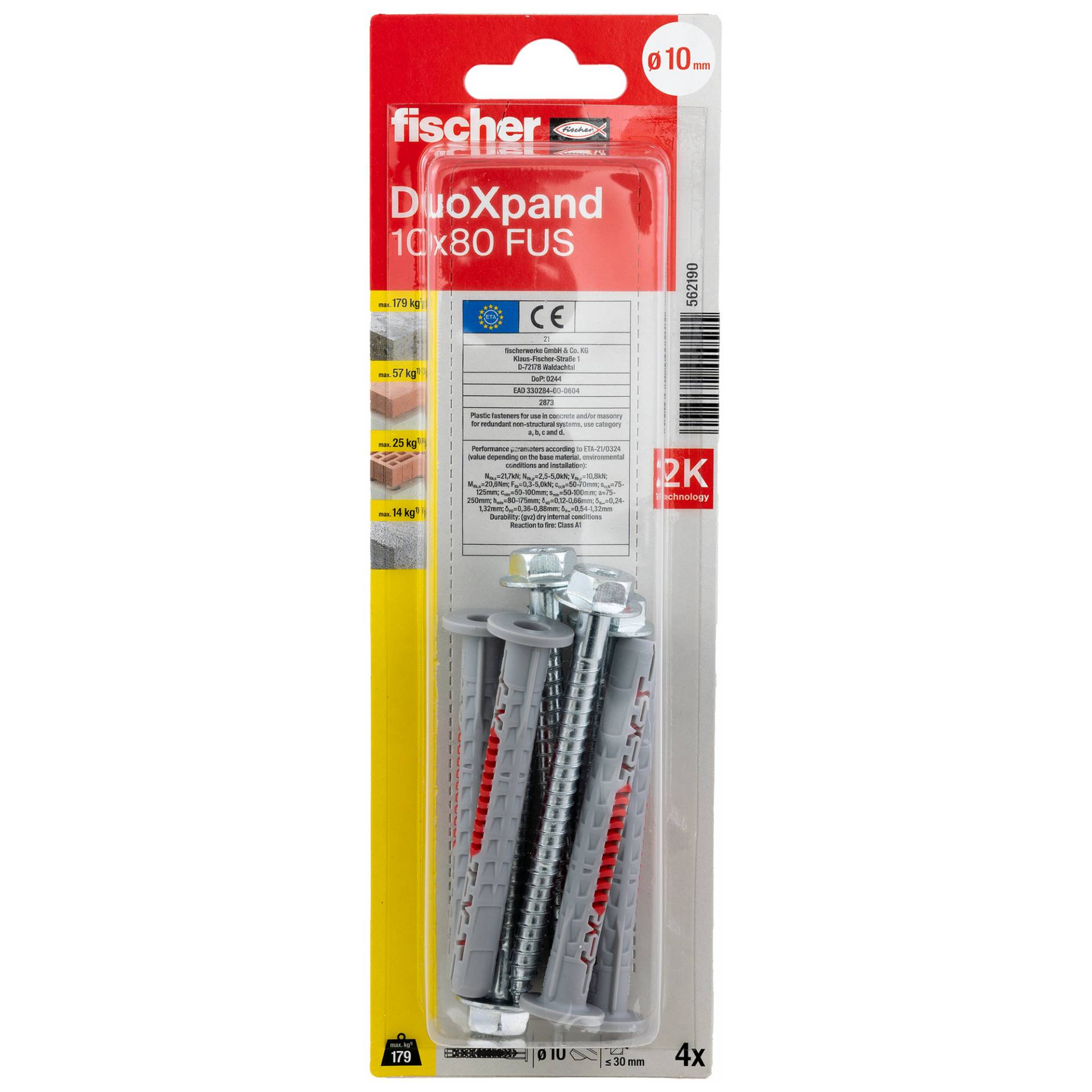 Fischer Langschaftdübel-Set 'DuoXPand' Ø 10 x 80 mm FUS mit Sechskantschraube, 8-teilig Fischer Langschaftdübel-Set 'DuoXPand' Ø 10 x 80 mm FUS mit Sechskantschraube, 8-teilig von Fischer