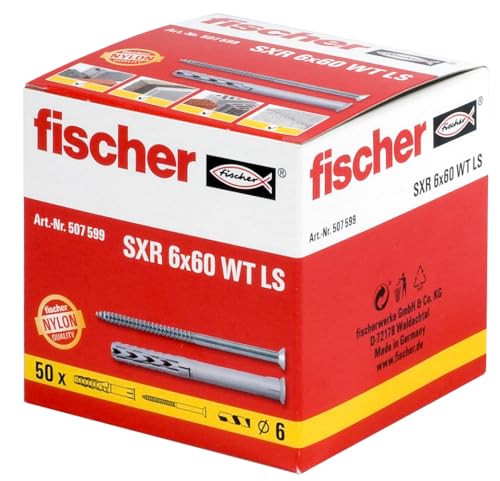 Fischer Rahmendübel SXR 6X60 WT LS, 50 Stück 507599 von fischer