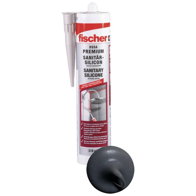 Fischer Sanitärsilicon DSSA Anthrazit 310 ml von Fischer