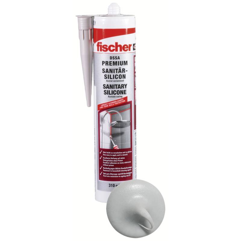 Fischer Sanitärsilicon DSSA Grau 310 ml von Fischer